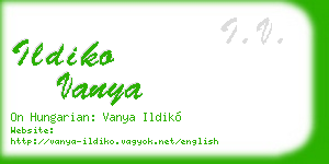 ildiko vanya business card